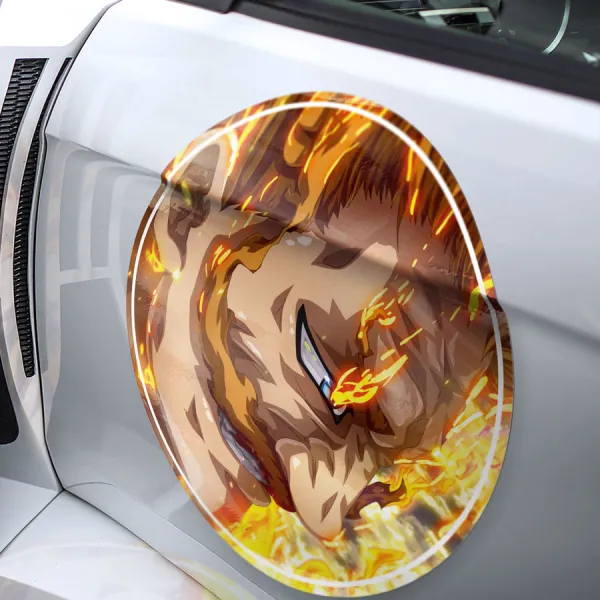 2x Pair Escanor v1 Lion's Sin Pride Strongest Holy Knight Divine Axe Rhitta Sunshine Anime Manga Meatball Rondels Door Circle Printed Vinyl Sticker Decal>