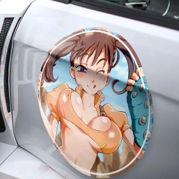 2x Pair Diane v1 Serpent's Sin Envy Lady Matrona Big Cutie Giant Queen War Hammer Gideon Anime Manga Meatball Rondels Door Circle Printed Vinyl Sticker Decal>