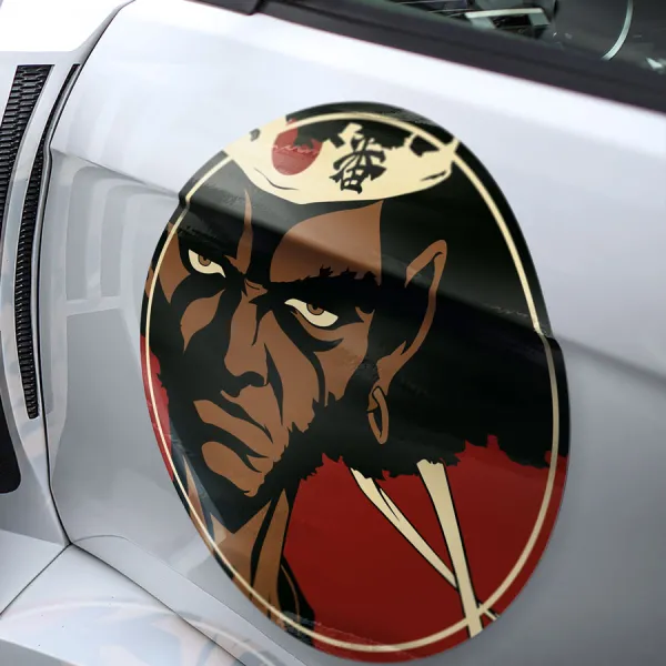 2x Pair The Number One Headband Code Ronin Ninja Sword Empty Seven Clan Rokutaro Justice Jinnosuke Anime Manga Meatball Car Door Circle Printed Vinyl Sticker Decal>