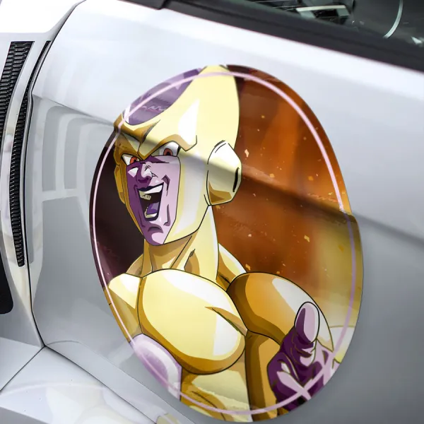 2x Pair Frieza Golden Freezer Emperor Saiyan Nemesis Universe 7 Destroyer Tyrant Namek Ginyu Force Z Super DBZ Kai Meatball Car Door Circle Printed Vinyl Sticker Decal>