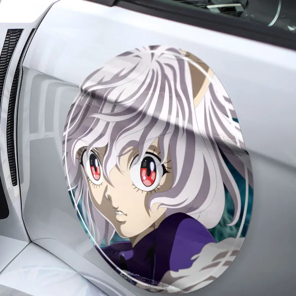 2x Pair Neferpitou Pitou v2 Cat Humanoid Chimera Ant Anime Manga Meatball Rondels Door Circle Printed Vinyl Sticker Decal>