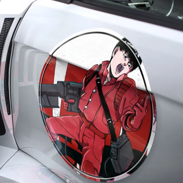 2x Pair Shotaro Kaneda v2 Good Health Bad Education Pill Capsules Tetsuo Shima Bike Gang ESP Neo Tokyo Anime Manga Meatball Car Door Circle Printed Vinyl Sticker Decal>