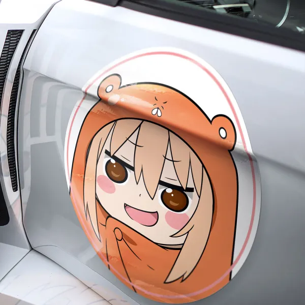 2x Pair Umaru Doma UMR Komaru Chibi Taihei Kirie Motoba Sylphynford Tachibana Nana Ebina Anime Girl Otaku Kawaii Meatball Car Door Circle Printed Vinyl Sticker Decal>