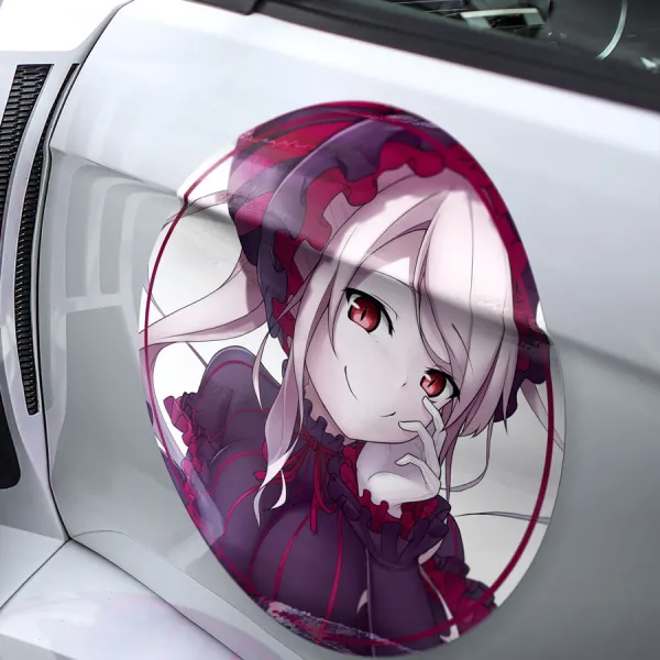 2x Pair Shalltear Bloodfallen Vampire Floor Guardian Great Tomb of Nazarick Ainz Ooal Gown Meatball Rondels Door Circle Printed Vinyl Sticker Decal>