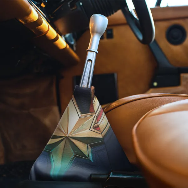 Captain Star Carol Danvers Kree Empire Car-Ell Girl U.S. Navy Air Force Woman Superhero Comic Eco Leather Printed Car Shift Boot>