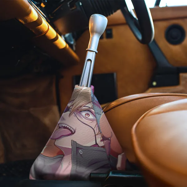 Denji v1 Public Safety Devil Hunter Pochita Saw Makima Squad Otaku Anime Manga Eco Leather Printed Car Shift Boot>