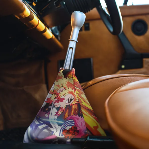 Kyojuro Rengoku v2 Akaza Twelve Kizuki Upper Moon Flame Hashira Breathing Demon Corps Bug Eyes Blade Katana Weeb Otaku Anime Manga Eco Leather Printed Car Shift Boot>