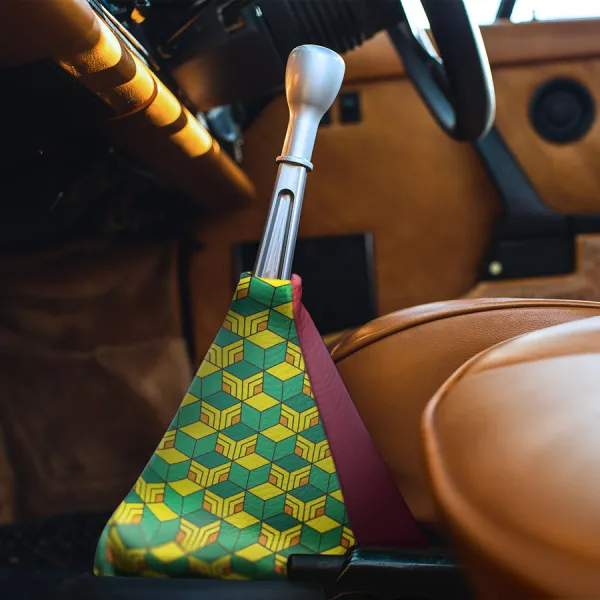 Giyu Tomioka v5 Water Hashira Breathing Half Haori Cubes Rhombi Texture Tanjiro Kamado Nezuko Anime Manga Eco Leather Printed Car Shift Boot>