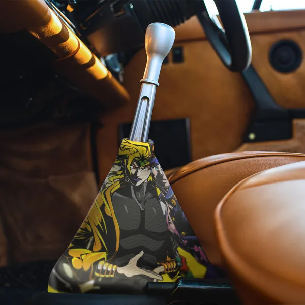 Jotaro Kujo Dio Brando Star Platinum Cap World Passion Golden Hand Heart Symbol Chain Menacing Goro Go J Stand Anime Manga Eco Leather Printed Car Shift Boot>