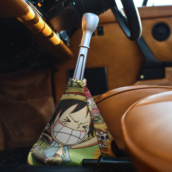Monkey D Luffy v2 Straw Hat Brook Yamato Pirates Captain King Devil Fruit Four Emperors Treasure Anime Manga Eco Leather Printed Car Shift Boot>