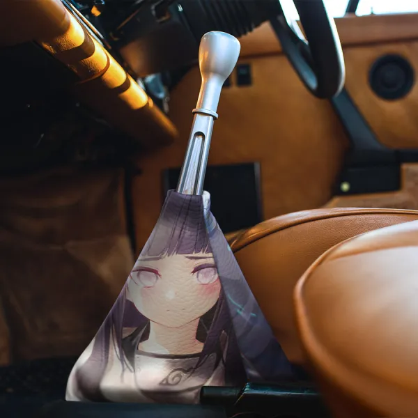 Hinata Hyuga Uzumaki Kunoichi Konohagakure Byakugan White Eye Shinobi Clan Kekkei Genkai Team 8 Waifu Anime Manga Eco Leather Printed Car Shift Boot>
