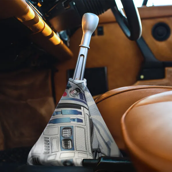 R2-D2 Astromech Blue White Droid Resistance Rebel Alliance Jedi Order Galactic Empire First Order Skywalker Death Star Eco Leather Printed Car Shift Boot>