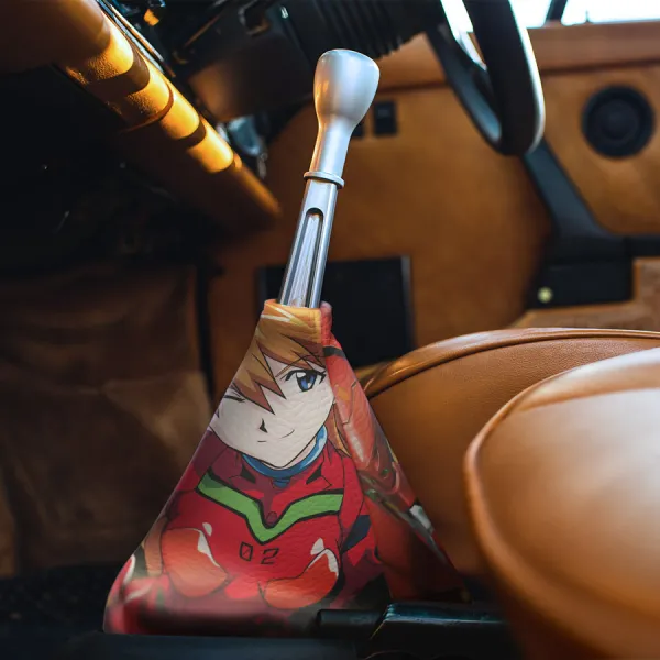 Asuka Langley Soryu Eva Unit 02 Pilot Shikinami Second Child Tsundere Queen Angel NERV Tokyo 3 Magi Seele Mecha Anime Manga Eco Leather Printed Car Shift Boot>