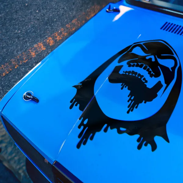 Hood Skull v2 Grim Reaper Undead Dark Hell Rider Death Flathead Ribcage Gearhead Crossbones Grinder Crusher Tribal Outlaw Gothic Car Vinyl Sticker Decal>