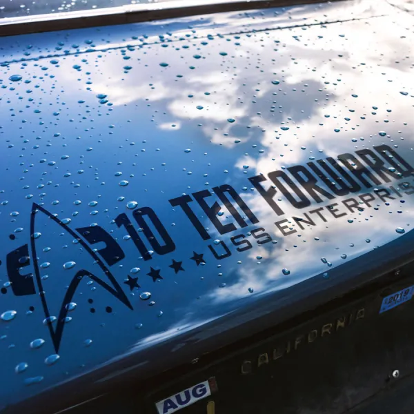 2x Pair 10 Ten Forward Lounge LCARS Door Room Enterprise Ship NCC 1701 Trek Voyager Car Vinyl Sticker Decal>