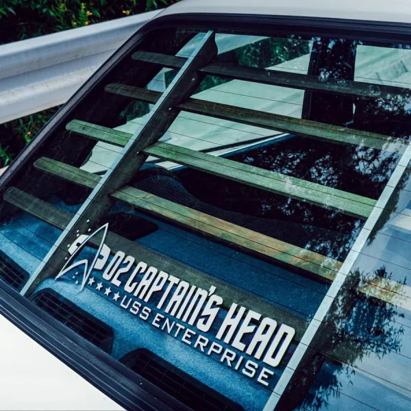 2x Pair Captain's Head LCARS Door Room Enterprise Ship NCC 1701 Trek Voyager Car Vinyl Sticker Decal>