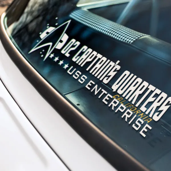 2x Pair Captain's Quarters LCARS Door Room Enterprise Ship NCC 1701 Trek Voyager Car Vinyl Sticker Decal>