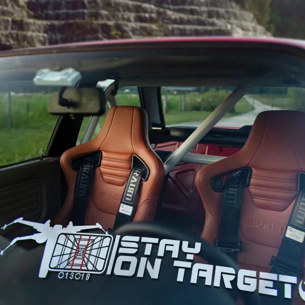 2x Pair Stay on Target Red Squadron X-Wing Pilot Starfighter Battle of Yavin Rebel Alliance Luke Skywalker Jedi Order Car Vinyl Sticker Decal>