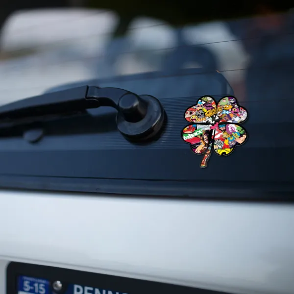 Four-Leaf Clover Lucky Sticker Bomb Texture JDM Japan Made Rising Sun Build Project Show Meeting Drift Racing Stance Printed Car Vinyl Decal>