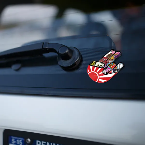 Shocker Hand Symbol Sticker Bomb Texture JDM Japan Made Rising Sun Build Project Show Meeting Drift Racing Stance Printed Car Vinyl Decal>