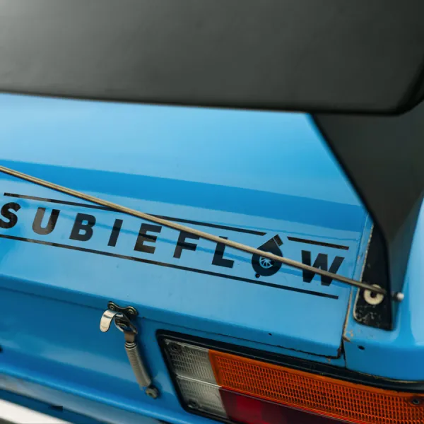 2x Pair Subieflow JDM Turbo Charged Flutter Boost Power Engine Exhaust Racing Drift Rally Car Vinyl Sticker Decal>