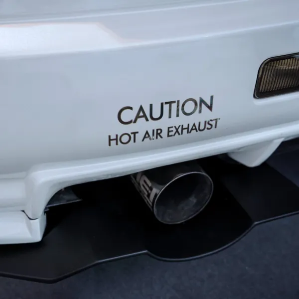 2x Pair Hot Air Exhaust Caution Maintenance Warning Sign Alert Mecha Pilot MS-06S Zaku II RX-78-2 Principality of Zeon Earth Federation Axis Anime Manga Car Vinyl Sticker Decal>