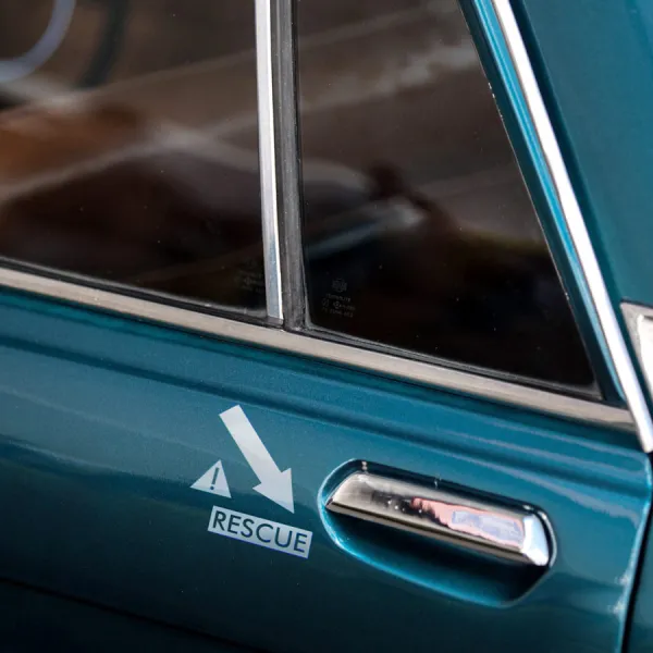 2x Pair Rescue Exit Caution Maintenance Warning Sign Alert Mecha Pilot MS-06S Zaku II RX-78-2 Principality of Zeon Earth Federation Axis Anime Manga Car Vinyl Sticker Decal>