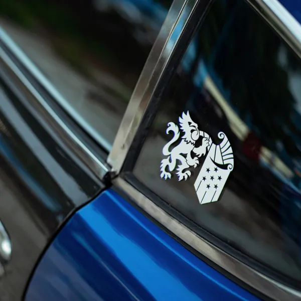 2x Pair Small Gjallarhorn Military Organization Peacekeeping Force Seven Stars Earth Sphere Ahab Frame Outer Orbit Joint Fleet Anime Manga Car Vinyl Sticker Decal>