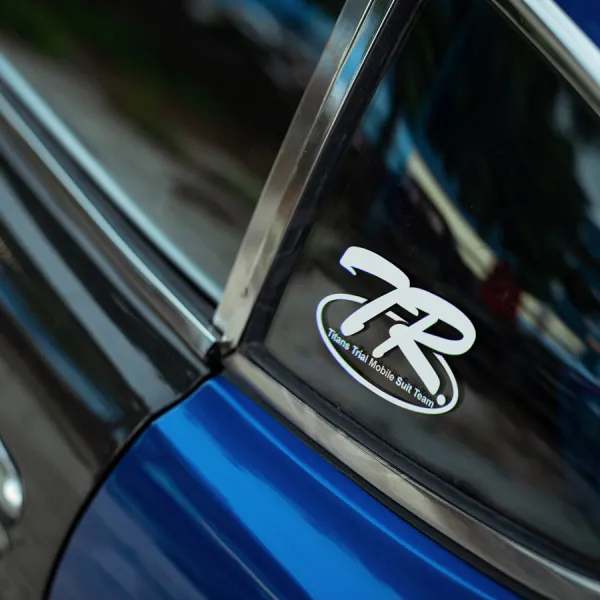 2x Pair Small TR Titans Trial Team Special Unit Black Otter Elite Military Force Earth Federation Sphere Zeon Axis AEUG Gryps Anime Manga Car Vinyl Sticker Decal>