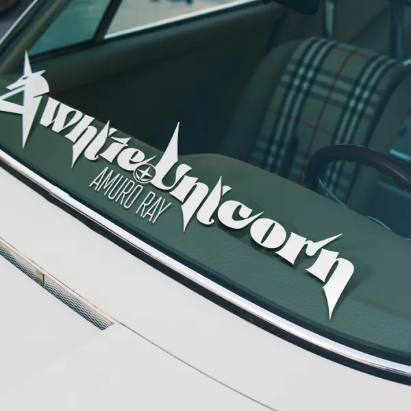 White Unicorn Banner RX-78-2 Amuro Ray Devil Shooting Star Earth Federation Forces Char Aznable Zeon Anime Manga Car Vinyl Sticker Decal>