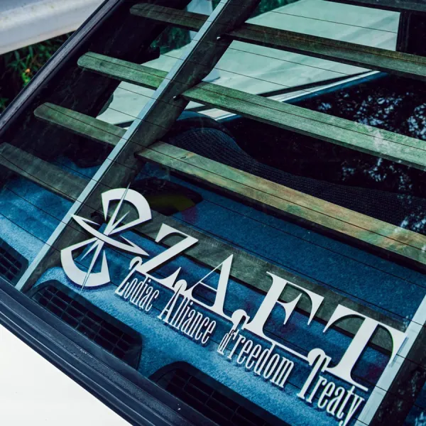 2x Pair ZAFT Zodiac Alliance of Freedom Treaty Armed Organization PLANT ZGMF-1017 GINN 600 GuAIZ MS Earth Alliance Anime Manga Car Vinyl Sticker Decal>