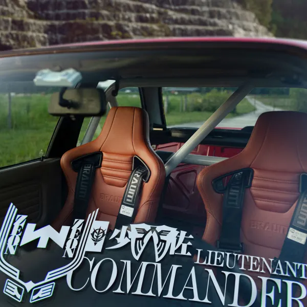 2x Pair CUSTOM RANK Principality of Zeon Officer Military Commander Lieutenant Collar Coat Cape MS-06S Char Aznable Anime Manga Car Vinyl Sticker Decal>