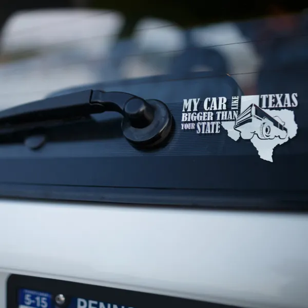 2x Pair My Car Bigger Than Texas USA 4x4 AWD 4WD Off Road Funny Truck Vinyl Sticker Decal>