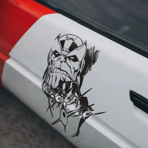 2x Pair Side Eternal Mad Titan v4 Gems Stones Glove Infinity Gauntlet Power Snap Decimation Gamora Nebula Black Order War Comic Car Vinyl Sticker Decal>