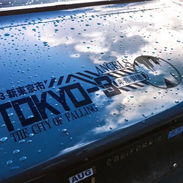 2x Pair Tokyo 3 第３新東京市 Neo City of the Fallen Angels GeoFront Black Moon Lilith NERV Anime Manga Car Side Vinyl Sticker Decal>