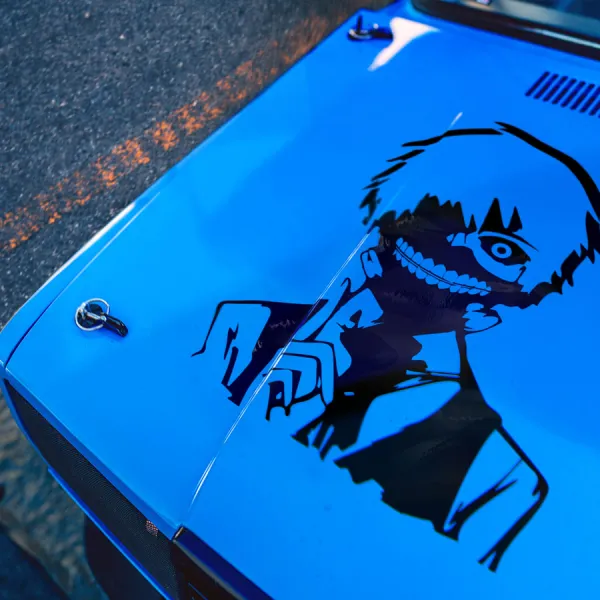 Hood Ken Kaneki v1 One-Eyed King Eyepatch Kakugan Mask Zipper Kagune Anteiku CCG Goat Quinx Smile Teeth Manga Anime Car Vinyl Sticker Decal>
