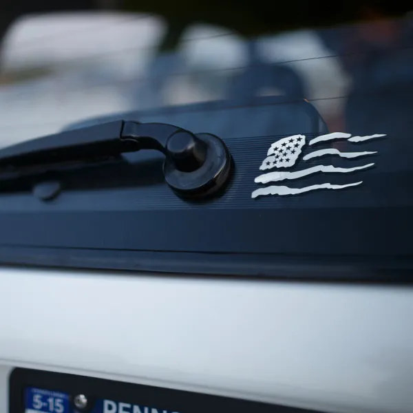 2x Std Reversed USA American Flag Stars Patriotic Car Truck Vinyl Sticker Decal>