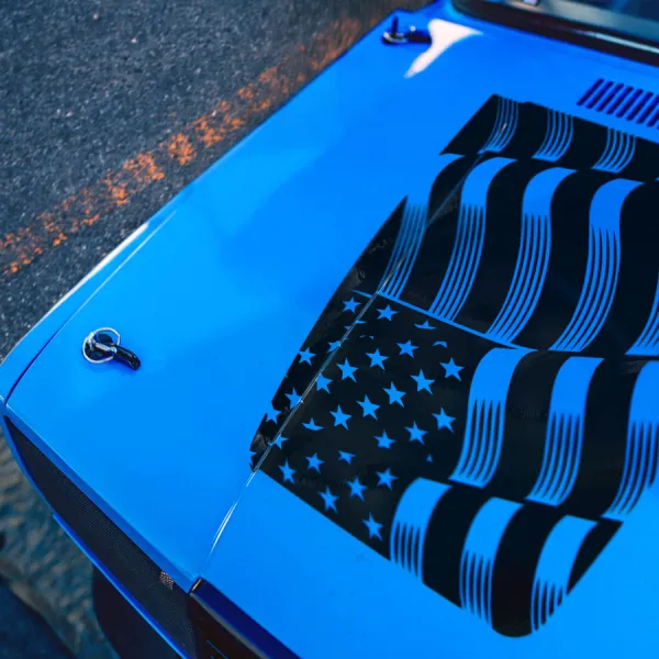 Wave Hood USA Flag v2 Stars and Stripes Freedom Liberty American Pride Heritage Patriotic US Army Air Force Navy Marines Military Graphic Car Vinyl Sticker Decal>