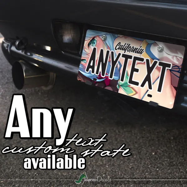 Aqua Fantasy World Goddess Water Axis Order Belzerg Senpai Waifu Anime Manga CUSTOM ANY TEXT STATE Printed Aluminum Composite Car Vanity License Plate>