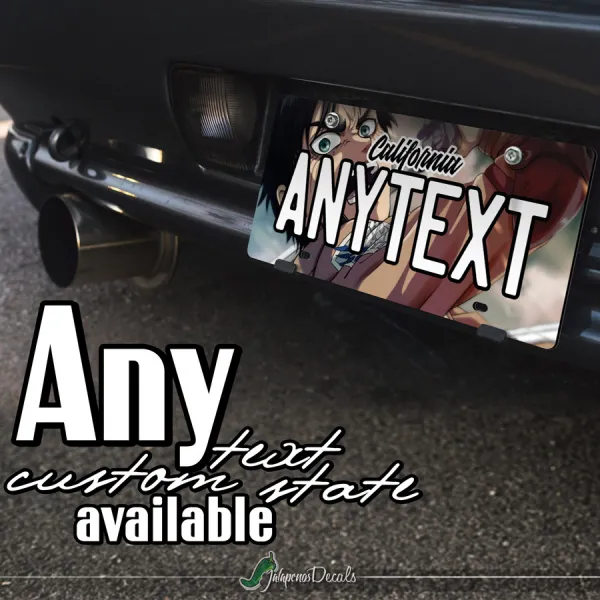 Eren Yeager Yeagerists Squad Survey Corps Doomsday Titan War Hammer Wall Rose CUSTOM ANY TEXT STATE Printed Aluminum Composite Car Vanity License Plate>