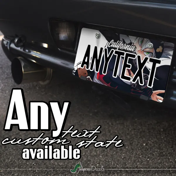 Asta Royal Knight Black Bull Squad Grimoire Liebe Manga Anime CUSTOM ANY TEXT STATE Printed Aluminum Composite Car Vanity License Plate>