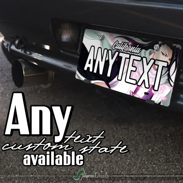 Byakuya Kuchiki Shinigami Senbonzakura Cherry Blossoms Soul Gotei 13 CUSTOM ANY TEXT STATE Printed Aluminum Composite Car Vanity License Plate>