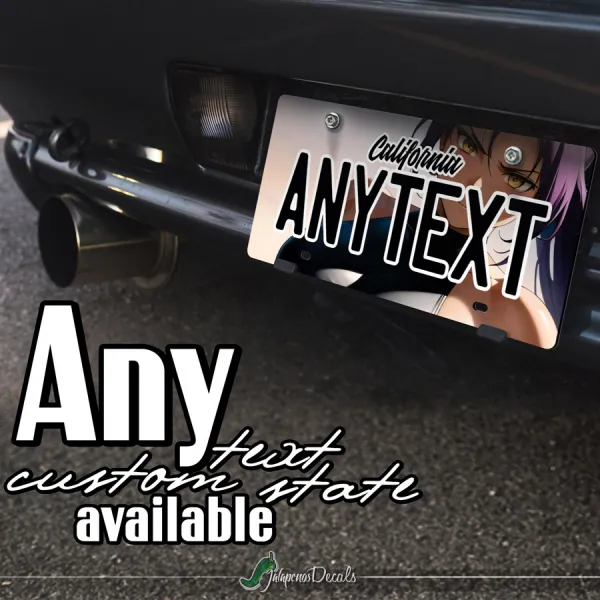Yoruichi Shihōin Cat Onmitsukidō Shinigami Soul Society Gotei 13 Waifu CUSTOM ANY TEXT STATE Printed Aluminum Composite Car Vanity License Plate>