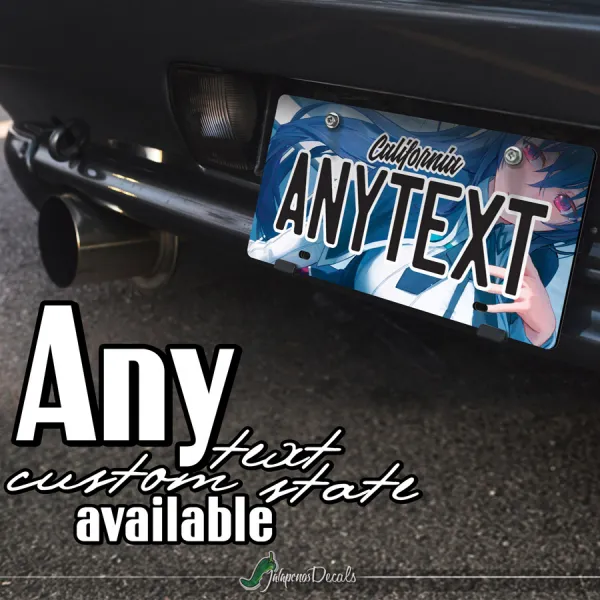 Akeno Himejima Kuoh Academy Devil Fallen Angel Queen Waifu Senpai Anime Manga Otaku CUSTOM ANY TEXT STATE Printed Aluminum Composite Car Vanity License Plate>