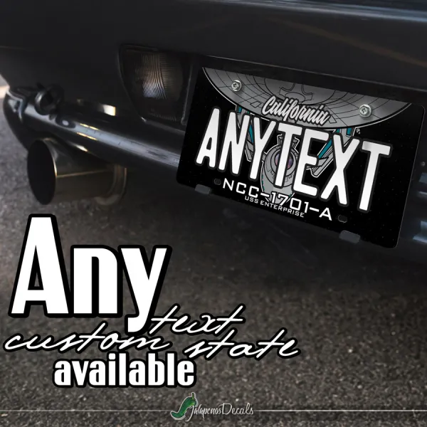 Trek Badge Starship Enterprise Ship USS NCC 1701 A Model CUSTOM ANY TEXT STATE Printed Aluminum Composite Car Vanity License Plate>