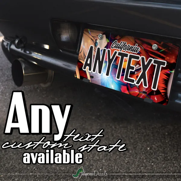 Eva Unit 02 Asuka Langley Soryu v2 Angel NERV Senpai Waifu Anime Manga CUSTOM ANY TEXT STATE Printed Aluminum Composite Car Vanity License Plate>