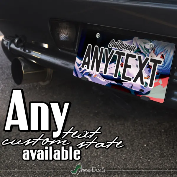 Eva Unit 00 Rei Ayanami v3 Angel NERV Senpai Waifu Anime Manga CUSTOM ANY TEXT STATE Printed Aluminum Composite Car Vanity License Plate>