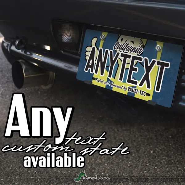 Tested Approved v2 Vault-Tec Pip Boy Shelter 111 CUSTOM ANY TEXT STATE Printed Aluminum Composite Car Vanity License Plate>