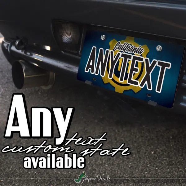 Tested Approved v3 Vault-Tec Pip Boy Shelter 111 CUSTOM ANY TEXT STATE Printed Aluminum Composite Car Vanity License Plate>