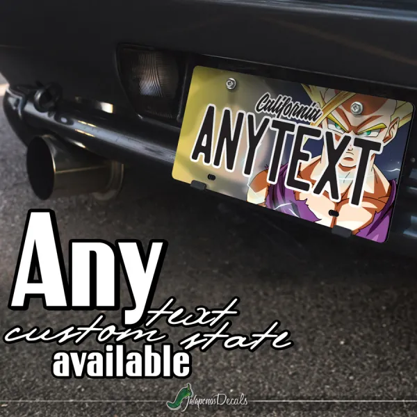 Son Gohan SSJ2 Super Saiyan Blue Dragon Z Super ドラゴンボール DBZ CUSTOM ANY TEXT STATE Printed Aluminum Composite Car Vanity License Plate>
